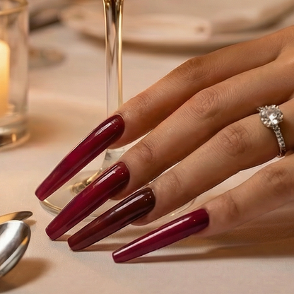 Cat Eye Chrome – Multi-Color Long Square Press-Ons with Magnetic Cat Eye Finish