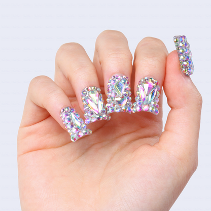 Iridescent Crystal Hand & Foot Set –Ons with Holographic Crystal Accents