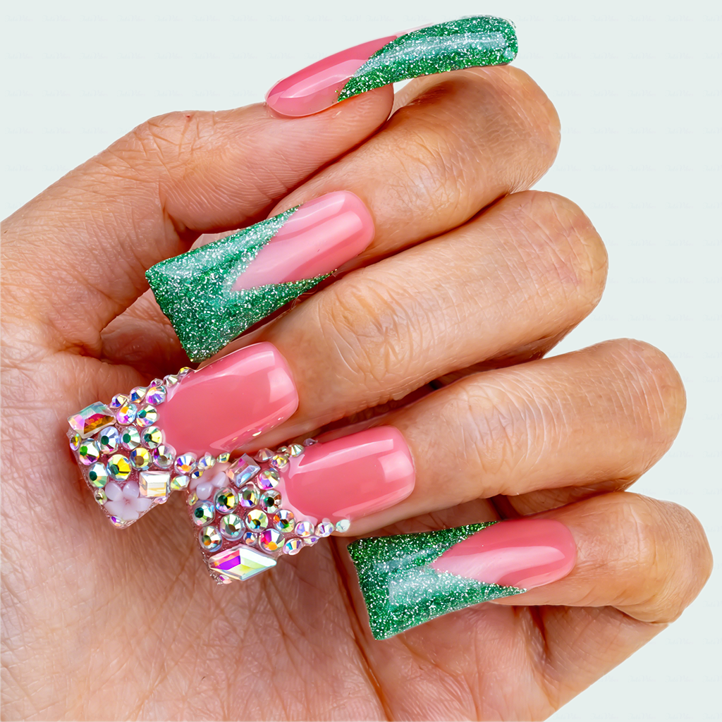 Handmade Long Duck Bill Press On Nails Reusable Full Cover False Nails for Women