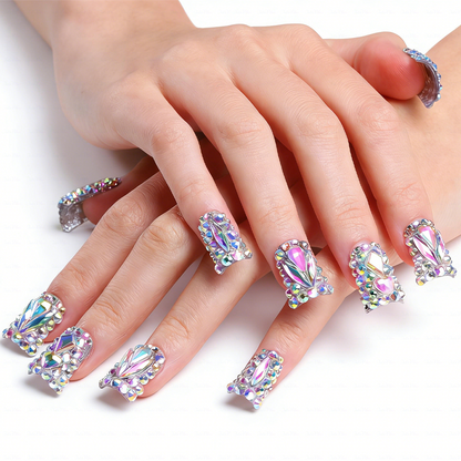 Iridescent Crystal Hand & Foot Set –Ons with Holographic Crystal Accents