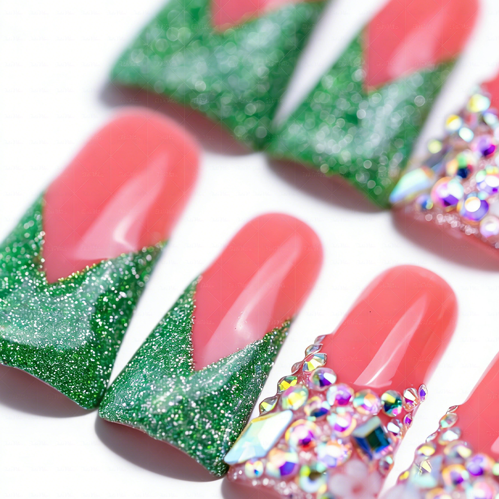 Handmade Long Duck Bill Press On Nails Reusable Full Cover False Nails for Women