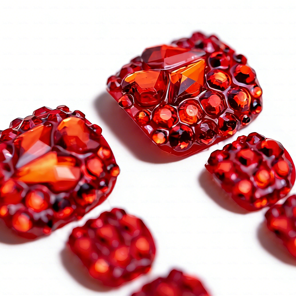 Scarlet Blaze Hand & Foot Set – Red Crystal-Encrusted Press-Ons