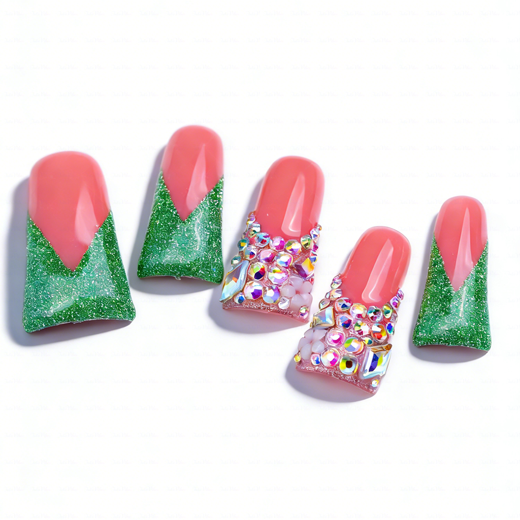 Handmade Long Duck Bill Press On Nails Reusable Full Cover False Nails for Women