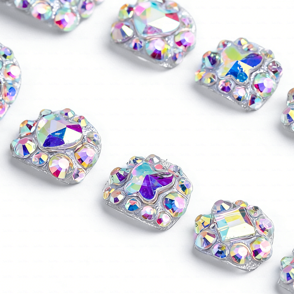 Iridescent Crystal Hand & Foot Set –Ons with Holographic Crystal Accents