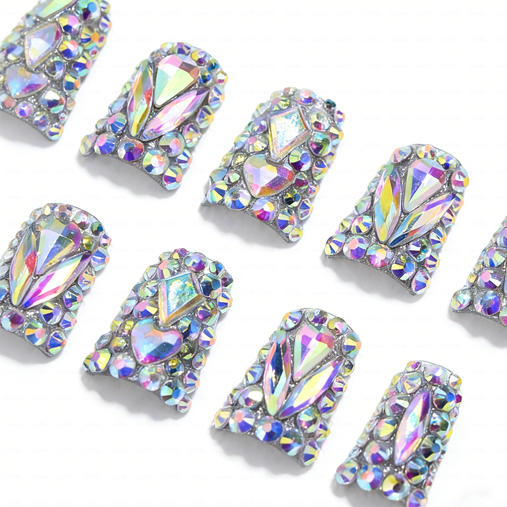 Iridescent Crystal Hand & Foot Set –Ons with Holographic Crystal Accents