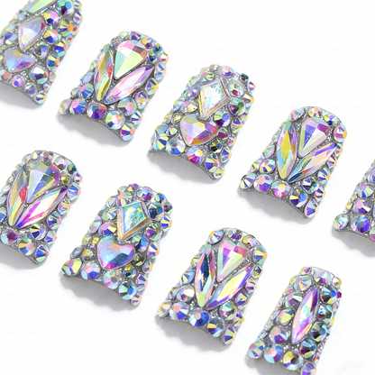 Iridescent Crystal Hand & Foot Set –Ons with Holographic Crystal Accents
