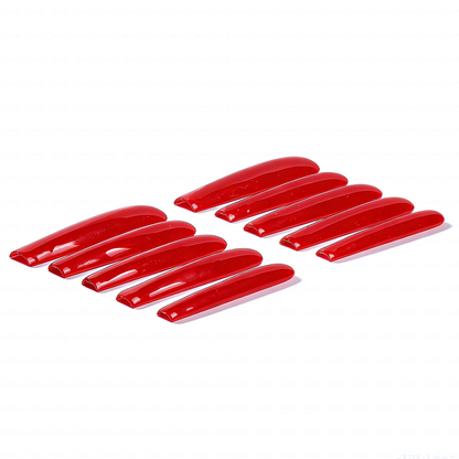 Ruby Red-Bright Red Long Square Press-Ons with High Gloss Solid Finish