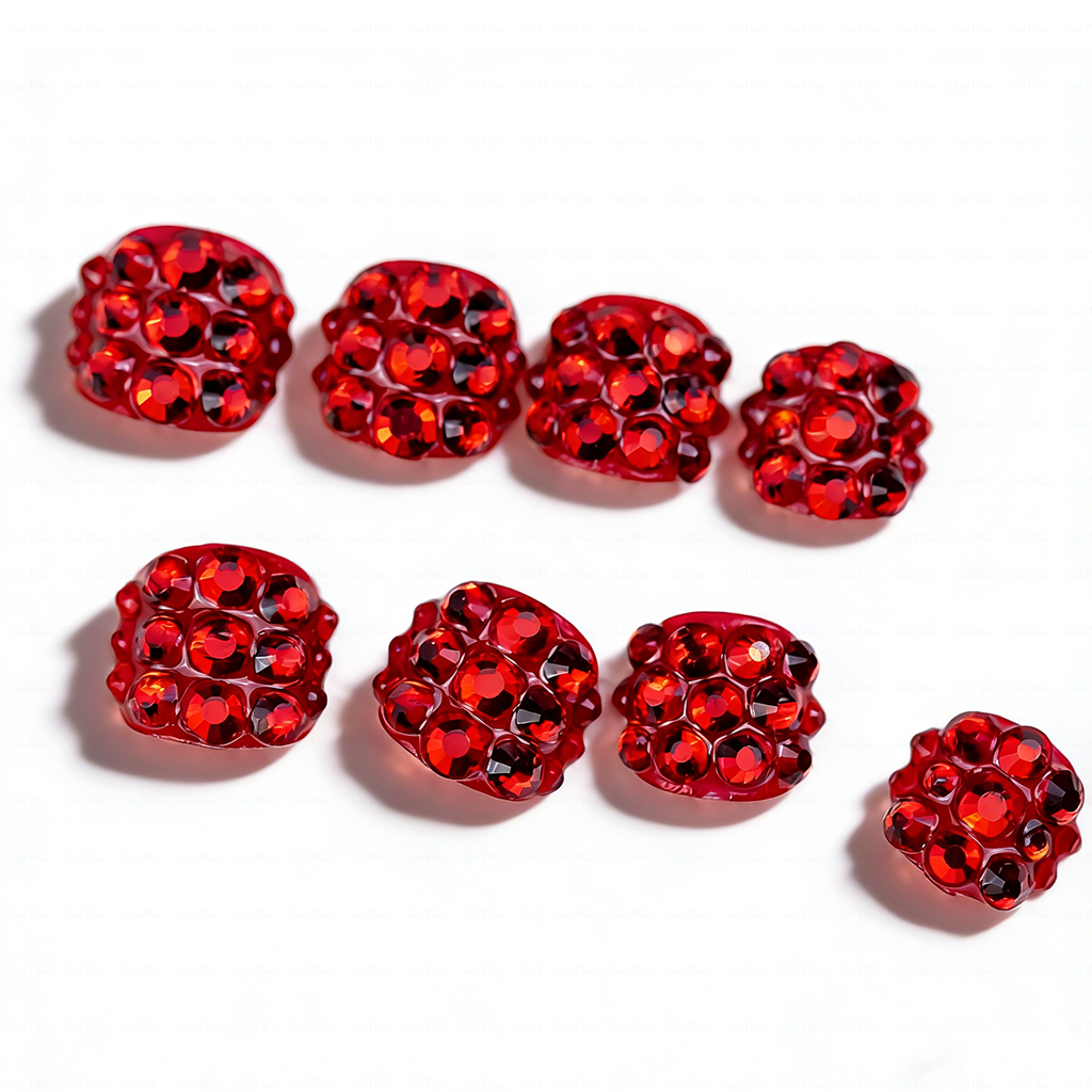 Scarlet Blaze Hand & Foot Set – Red Crystal-Encrusted Press-Ons