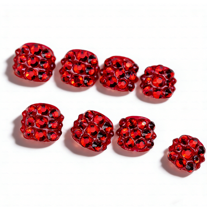 Scarlet Blaze Hand & Foot Set – Red Crystal-Encrusted Press-Ons