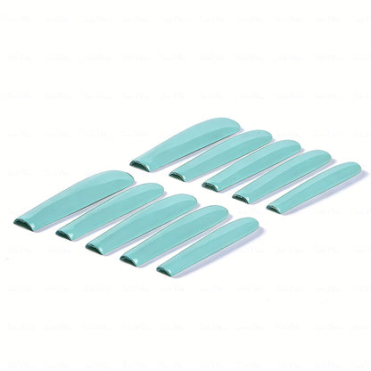Tiffany Blue – Light Blue Long Square Press-Ons with High Gloss Solid Finish