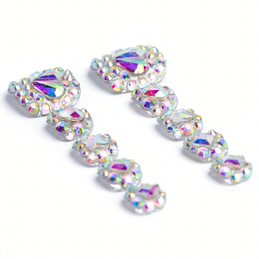 Iridescent Crystal Hand & Foot Set –Ons with Holographic Crystal Accents