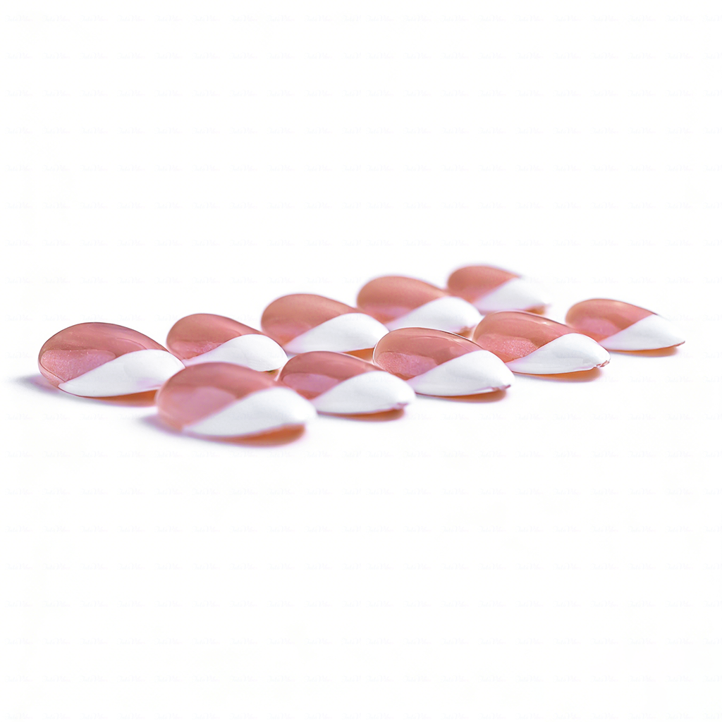 Nude Shimmer French – Soft Nude Pink Short Almond Press-Ons with Classic White French Tips