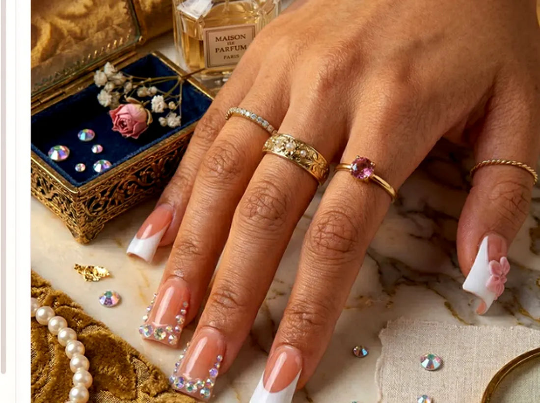 Soft romance custom nails